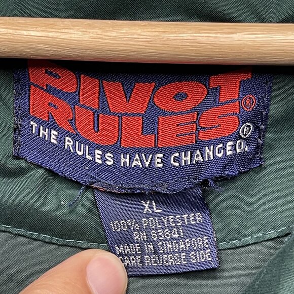 Vintage Pivot Rules XL Green Golf Embroidered Pullover Windbreaker - Picture 3 of 6